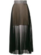 Christopher Kane Crystal Mesh Pleated Skirt - Black