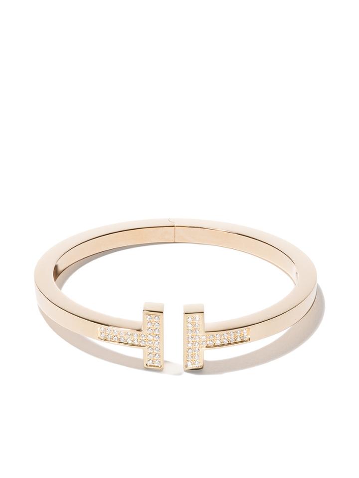 Tiffany & Co 18kt Yellow Gold Tiffany T Square Diamond Cuff - Metallic