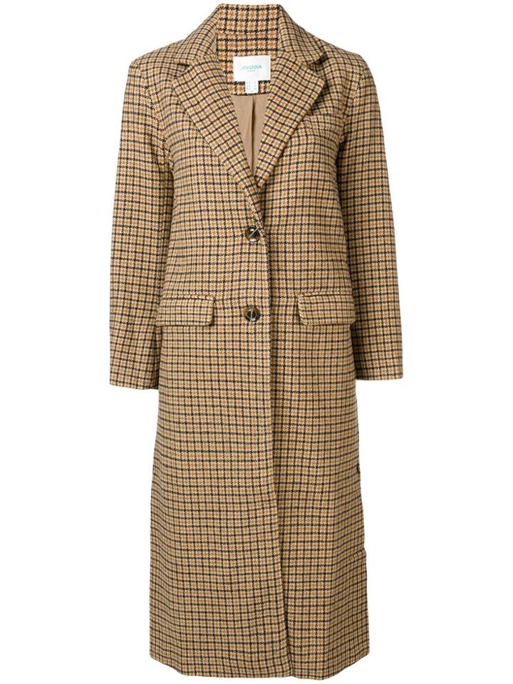 Jovonna Arlette Checked Coat - Nude & Neutrals