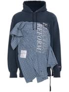 Election Reform Check Shirt Hoodie - Blue