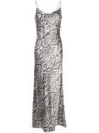 L'agence Snake Print Slip Dress - Neutrals