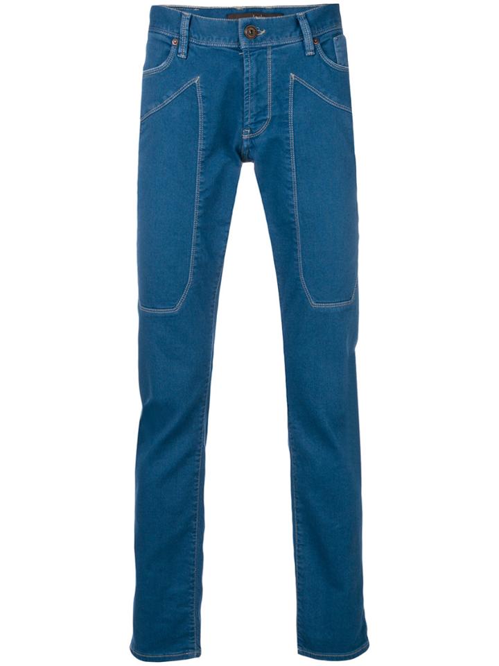 Jeckerson Slim Stitched Jeans - Blue