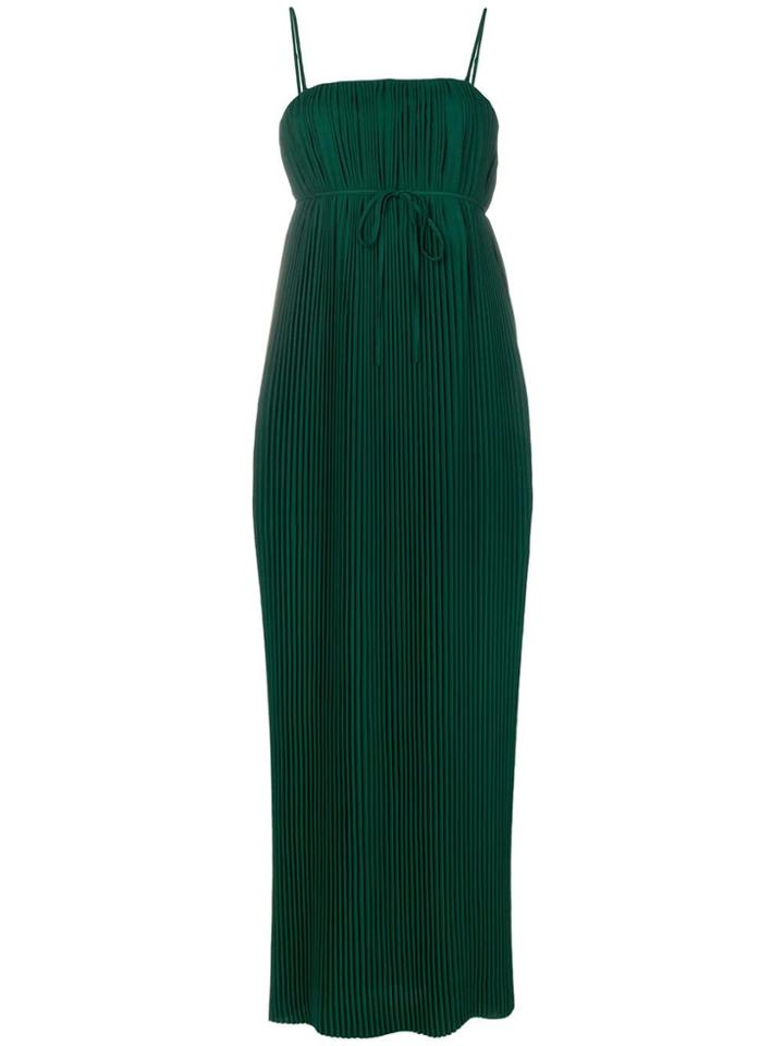 Krizia Pleated Maxi Dress - Green