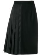 Thom Browne Moire Half Pleated Pencil Skirt - Black