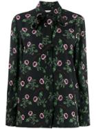 Valentino Bow Detail Floral Shirt - Black