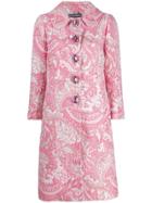 Dolce & Gabbana Floral Embroidered Coat - White