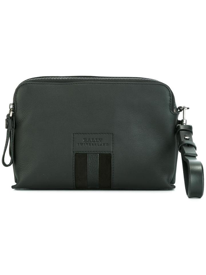 Bally Zipped Clutch Bag, Men's, Black, Calf Leather