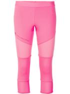 Adidas By Stella Mccartney Mesh Panel Calf-length Leggings - Pink &