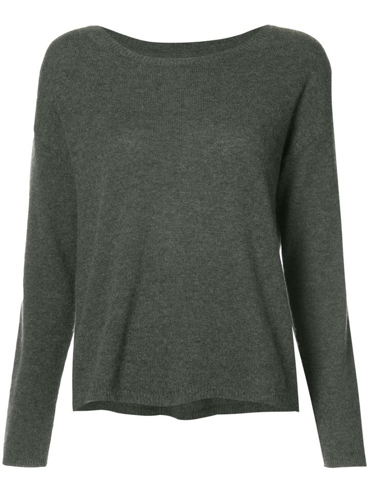 Nili Lotan - Round Neck Top - Women - Cashmere - M, Green, Cashmere