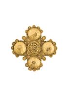 Chanel Vintage Collectable Lion Cross Brooch, Women's, Metallic