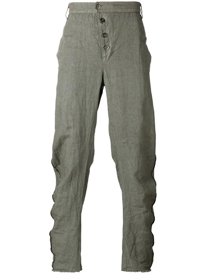 Lost & Found Rooms Diagonal Fly Pants, Men's, Size: Xxs, Green, Linen/flax