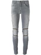 Just Cavalli Zipped Detailing Skinny Jeans, Women's, Size: 27, Grey, Cotton/polyester/spandex/elastane