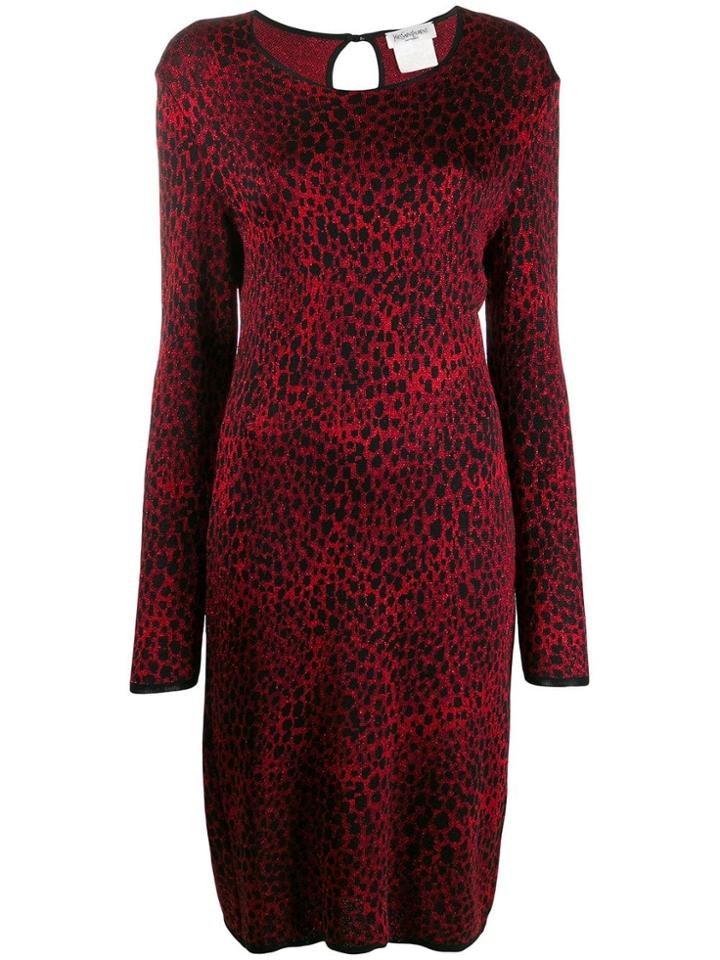 Yves Saint Laurent Vintage 1996's Animal Print Dress - Black