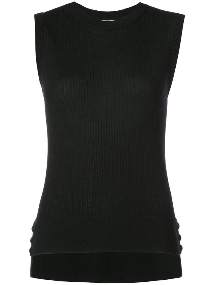 Veronica Beard Ribbed Top - Black