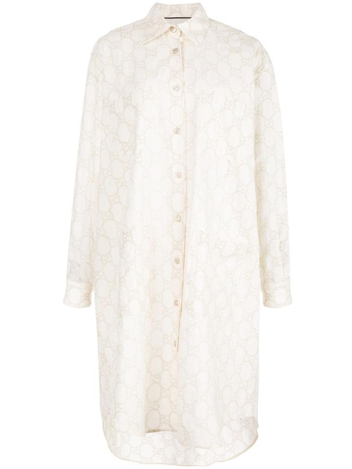 Gucci Oversized Gg Broderie Anglaise Shirt - White