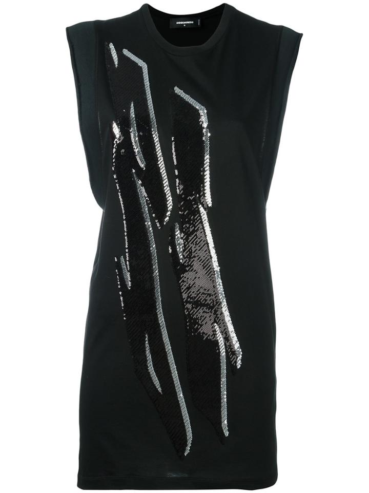 Dsquared2 Tiger Flash Sequin T-shirt Dress - Black