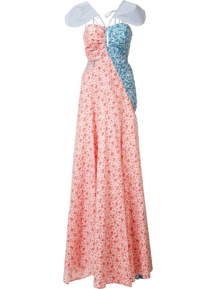 Rosie Assoulin Floral Print Dress, Women's, Size: 2, Red, Cotton