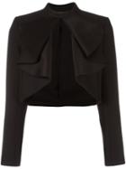 Balmain Ruffled Jacket, Women's, Size: 42, Black, Cotton/viscose/wool