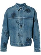 Mr. Completely - Rose Embroidered Denim Jacket - Men - Cotton - L, Blue, Cotton