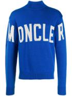 Moncler Logo Roll-neck Sweater - Blue
