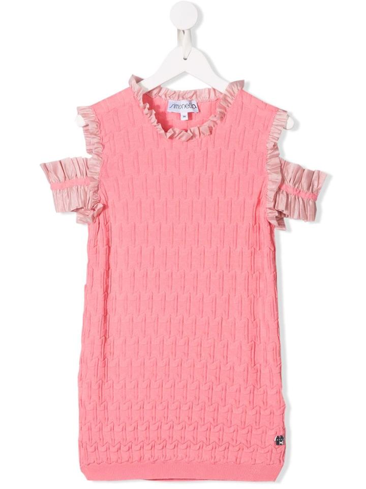 Simonetta Knitted Ruffled Top - Pink