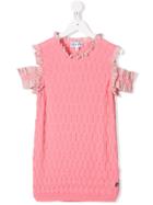 Simonetta Knitted Ruffled Top - Pink