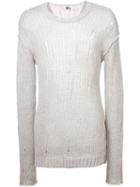 Lost & Found Ria Dunn - Distressed Jumper - Men - Cotton/linen/flax - Xs, Nude/neutrals, Cotton/linen/flax