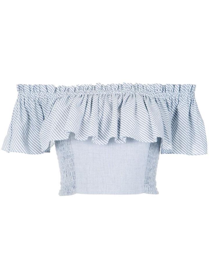 Isolda Striped Cropped Top - Blue