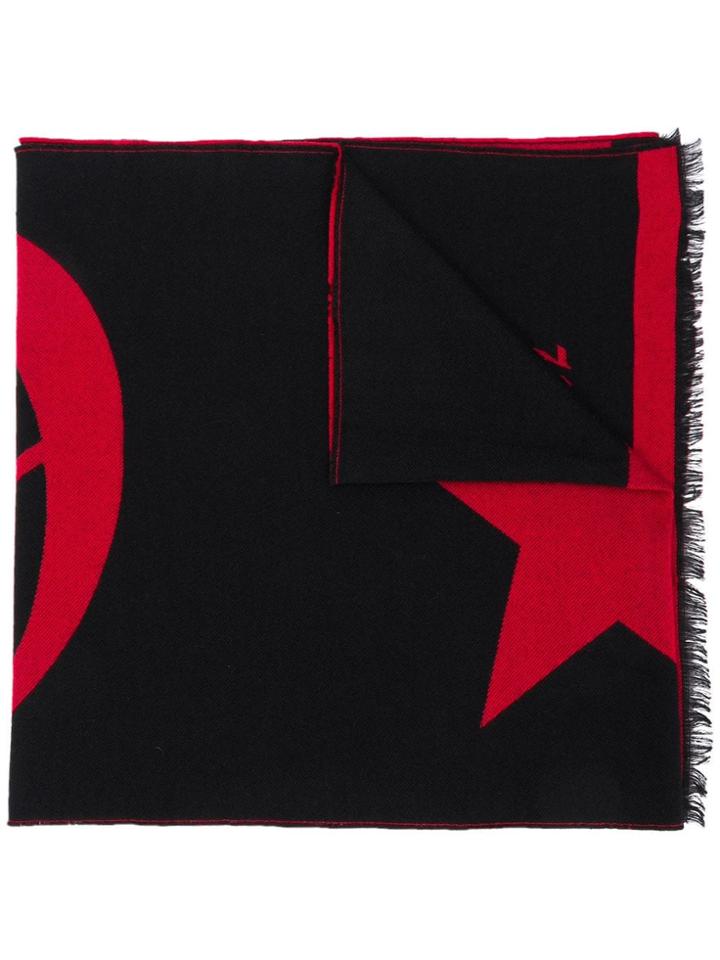 Philipp Plein Intarsia Logo Scarf - Red