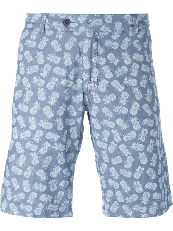 Woolrich Pineapple Print Denim Shorts