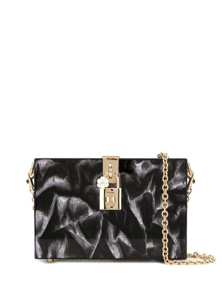 Dolce & Gabbana Crease Print Box Clutch - Black