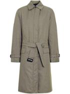 Burberry Puppytooth Check Belted Car Coat - Yellow