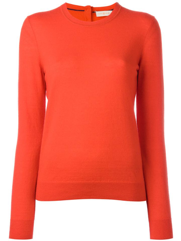 Tory Burch Crew Neck Jumper, Women's, Size: Medium, Red, Cashmere