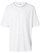 Burberry Embellished Cotton Oversized T-shirt - White