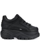 Buffalo Platform Lace Up Trainers - Black