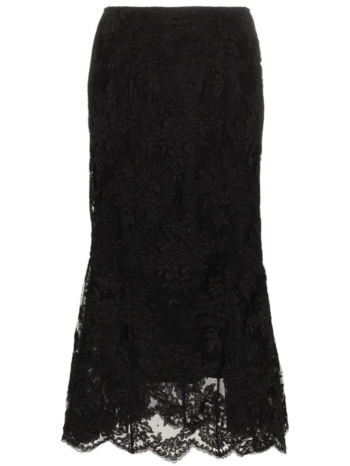 Simone Rocha Tulip Black Lace Skirt
