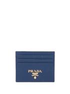 Prada Compact Logo Cardholder - Blue