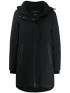 Herno Mid-length Zip-up Hooded Jacket - Black