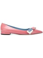 Prada Pointed Bow Ballerina Shoes - Pink & Purple