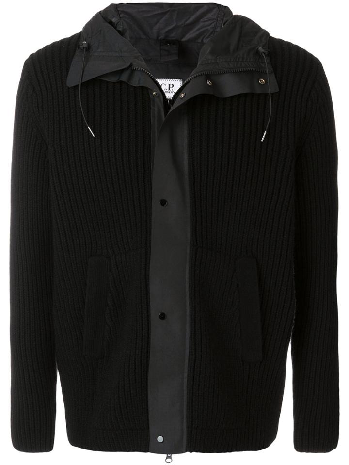 Cp Company Hooded Knit Jacket - Black