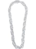 Susan Caplan Vintage 1990's Twisted Chain Necklace - Silver