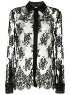 Alexander Wang Lace Shirt With All Over Grommet Detail - Black