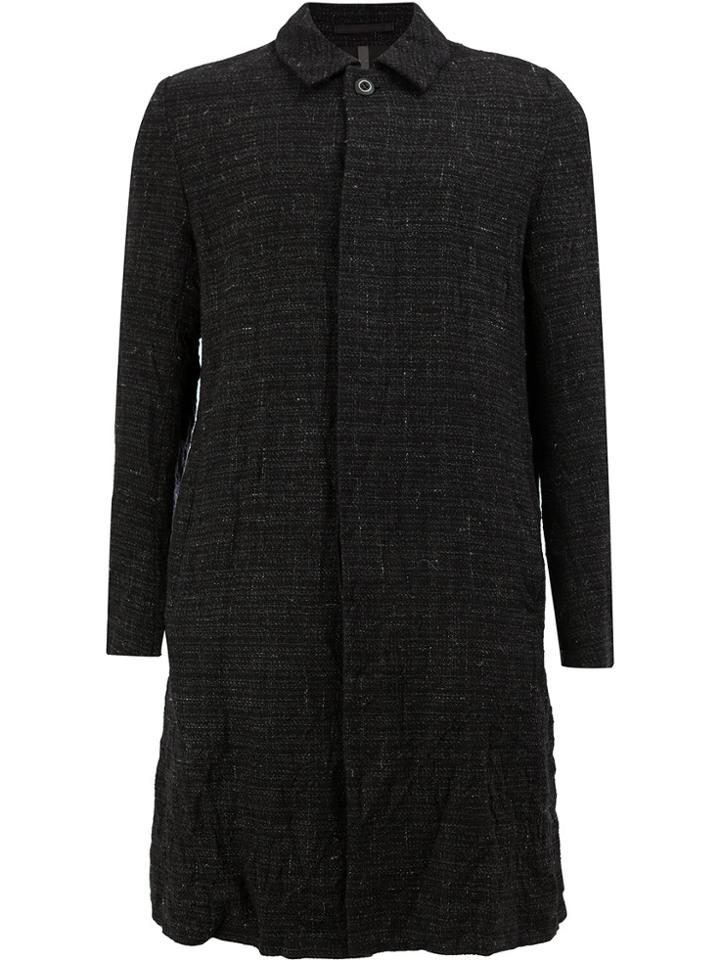 Attachment Single Breasted Coat - Black