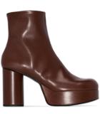 Jil Sander Platform Ankle Boots - Brown