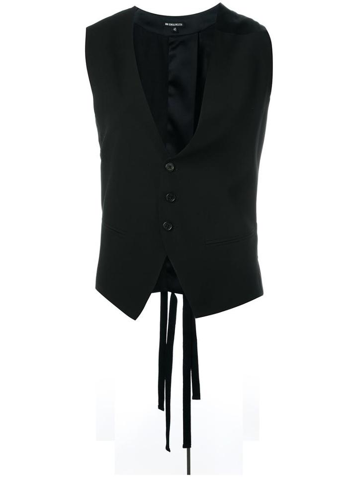 Ann Demeulemeester Buttoned Waistcoat, Women's, Size: 40, Black, Rayon/virgin Wool/cotton/viscose