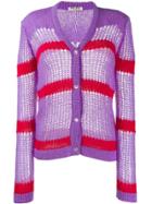 Miu Miu Open-knit Cardigan - Purple