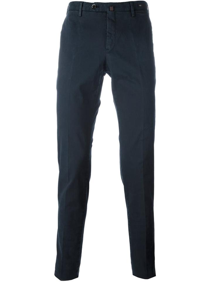 Pt01 Classic Chinos, Men's, Size: 48, Blue, Cotton/spandex/elastane