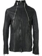 Incarnation Zipped Leather Jacket, Men's, Size: Large, Black, Calf Leather