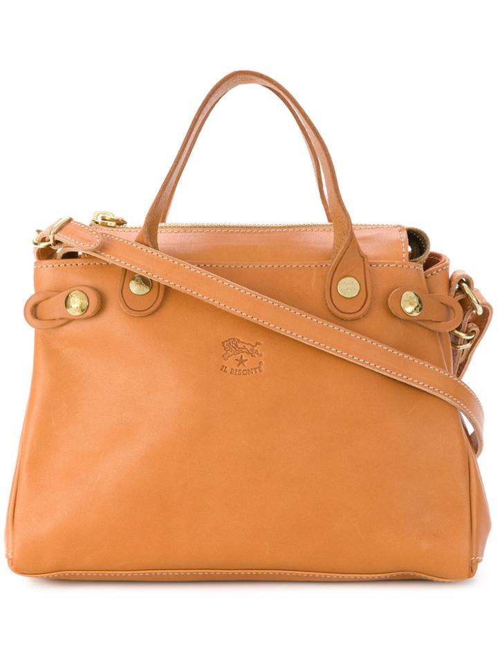 Il Bisonte Brand Embossed Small Crossbody Bag - Yellow & Orange