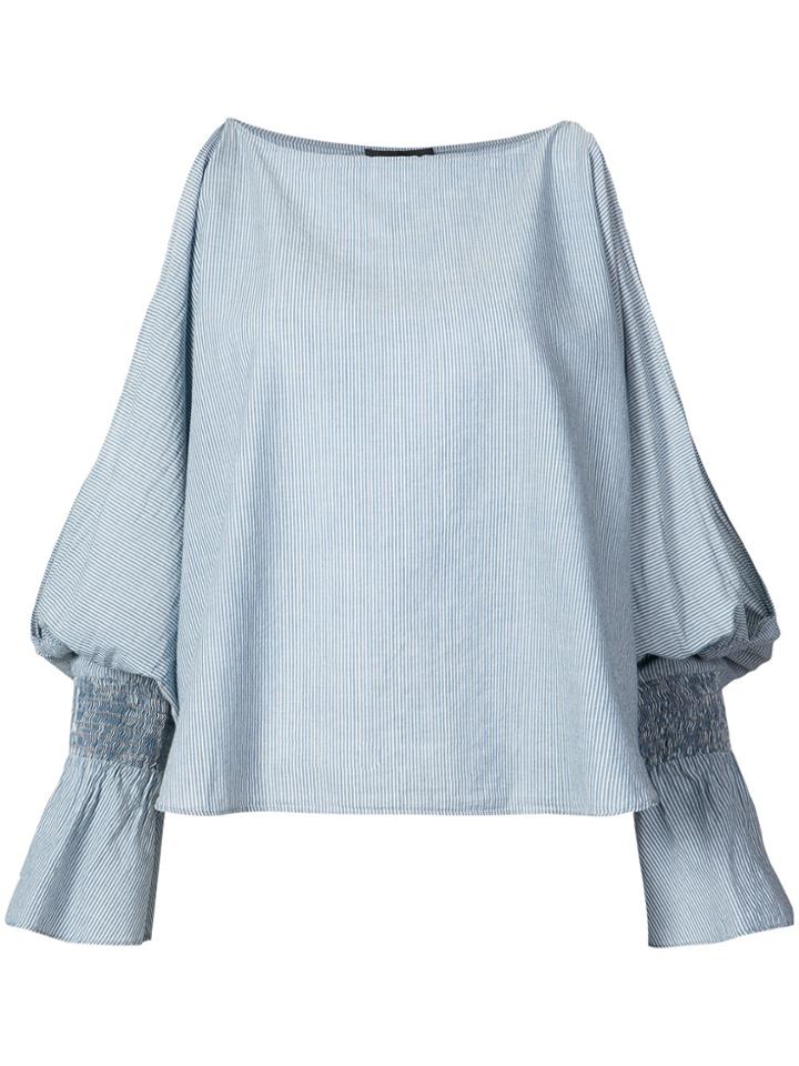 Nili Lotan Cold Shoulder Top - Blue